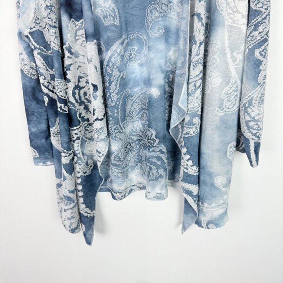 NWT Chico's Tonal Scroll Burnout Jacket Pattern Blue Chico's 2 US Size Large 12 - Picture 3 of 13